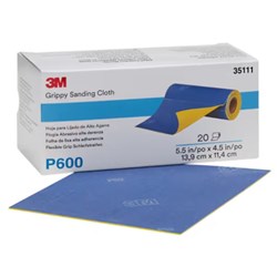 3M 35111 GRIPPY SANDING CLOTH P600 140MM X 114MM ROLL/20