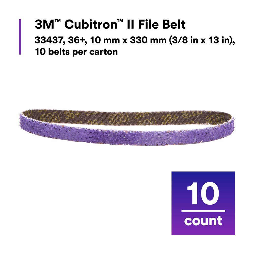 3M 33437 786F CUBITRON II FILE BELT 36G 10MM X 330MM BOX 10 3M 3M 33437 786F CUBITRON II FILE BELT 36G 10MM X 330MM BOX 10 3M
